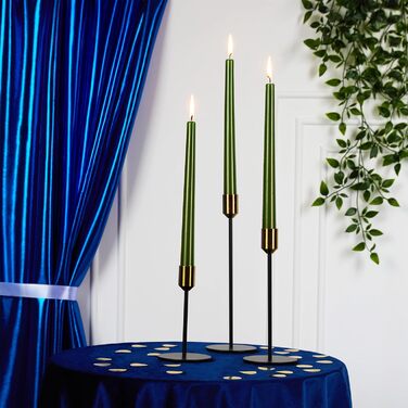 Набір з 6 конічних свічок 2,2 x 25 см, темно-оливковий DECO EXPRESS