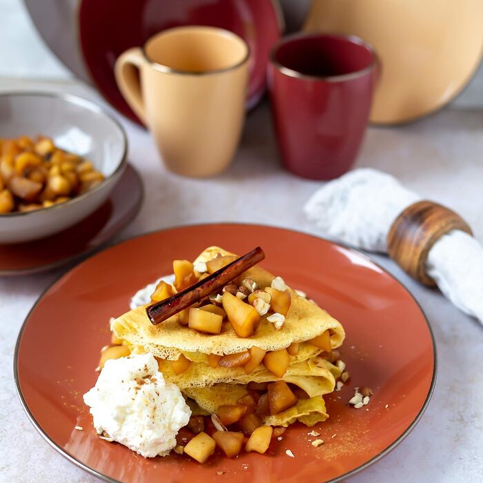 Современный набор посуды на 4 персоны с ободком цвета латуни, комбинированный набор из 16 предметов в форме купе без ободка, красочный, керамогранит, природа, 931871 Metallic Rim