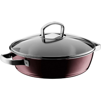 Сковорода для тушкування 28 см зі скляною кришкою, рожевий кварц Fusiontec Mineral WMF