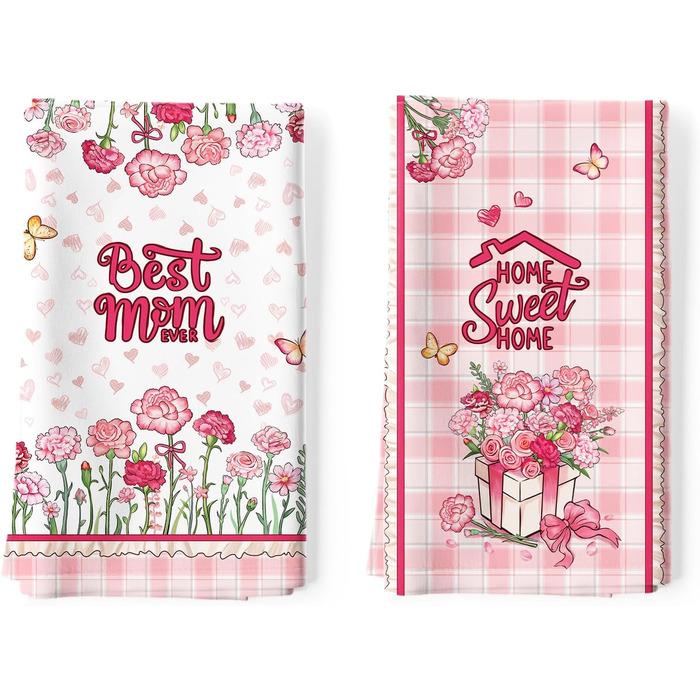 Кухонні рушники, бавовна, 4 шт., кухонні рушники, 100 бавовна. Осінній набір кухонних рушників. Багатофункціональні високоякісні кухонні рушники для сушіння рушників 50 x 70 см (День матері)