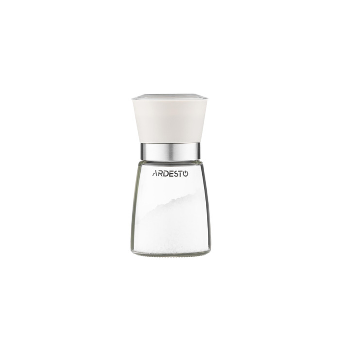 ARDESTO Млинок для солі та перцю Gemini, 180мл, скло, пластик, прозорий, бежевий