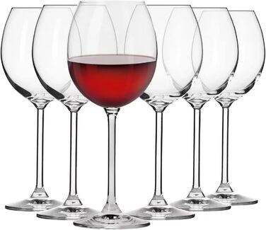 Набір келихів для вина konsimo з 6 шт. - келихи для червоного вина келихи для білого вина Aperol Spritz і келихи для шампанського Набір з 6 - Келихи для вина - Келихи для аперитиву - Кришталеві келихи для вина - 450 мл (Venezia)