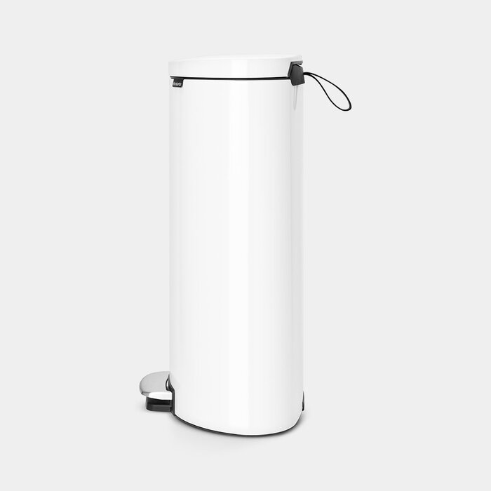 Сміттєвий бак з педаллю 30 л безшумний білий Flatback + Brabantia