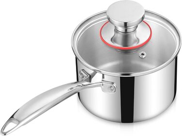 Сотейник 1,4 л з прозорою кришкою, нержавіюча сталь Homikit