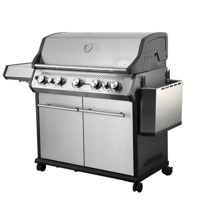 Газовый гриль SANTOS S-518, с боковой и задней горелкой, нержавеющая сталь 890604 Код: 010959