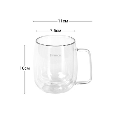 Набір з 2-х кухлів Fissman LUNGO 300 мл з подвійними стінками (6442)