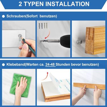 Тримач ножа магнітний з 2 гачками, 40 см дерев'яний з надсильним магнітом (бамбук) Rekehome