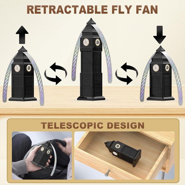 Вентилятор отпугиватель насекомых 4 шт черный bermoso