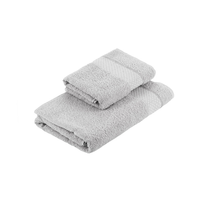 Набір рушників махрових Ardesto Holiday, 50х90см, 70х140см, 2шт, 100% бавовна, сірий світлий