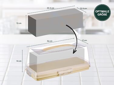 Коробка для транспортировки торта с крышкой, капюшоном и ручкой. Коробка для хранения, контейнер для торта, тарелка для торта, контейнер для торта, коробка для торта, тарелка для торта, начинка для торта, колокольчик для торта - (крем, прямоугольный)