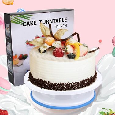 Підставка для торта 28 см обертова, біла SIVFOTID