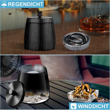 Попільничка з кришкою чорний MOKHT