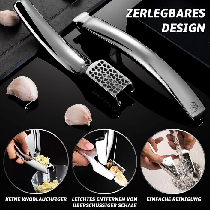 Прес для часнику з нержавіючої сталі для часнику та імбиру Gourmet Easy