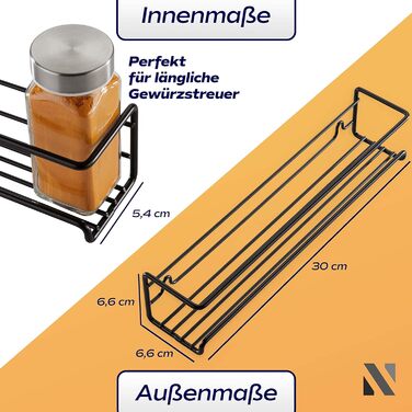 Полиці настінні 30 х 6,6 х 6,6 см, набір 4 предмети, чорний матовий NOBRO
