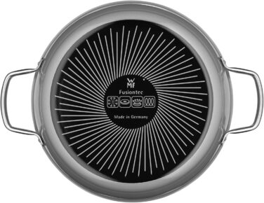 Сковорода для тушкування 28 см зі скляною кришкою, сіра Fusiontec Mineral WMF