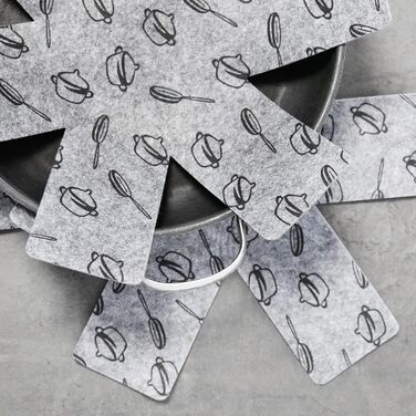 Набор из 9 фетровых подставок под горячее 38 см, светло-серый Com-Four