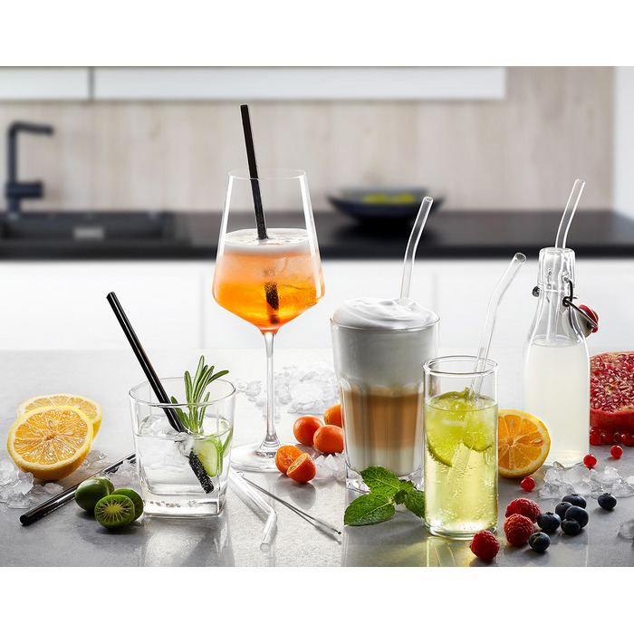 Набір трубочок для коктейлю 23 см, прозорі, 25 предметів Future Gefu