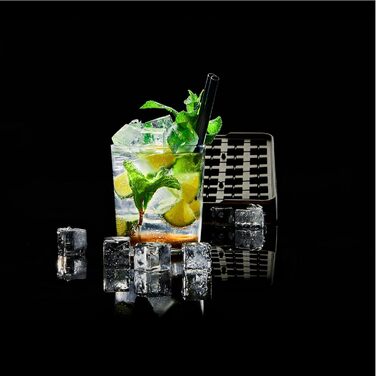 Силіконова льодогенератор Lurch ICE FORMER преміум-класу з кришкою на 20 кубиків льоду розміром 3 см, чорний, кубик 3 см (куб 2 см)