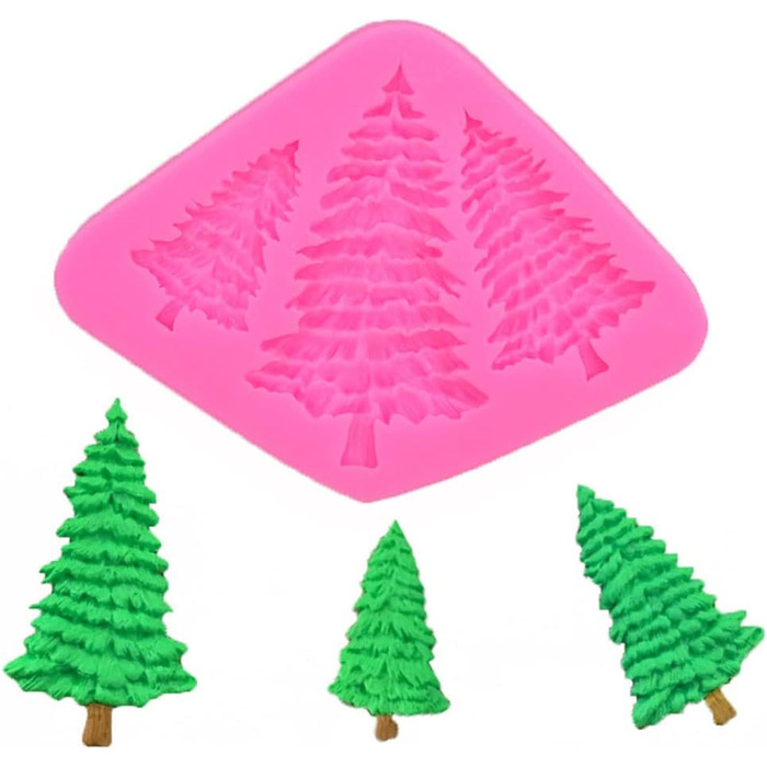 Силіконова форма HUANIZI 3D у формі ялинки, ялинки, фондан, прикраса для торта, маленькі силіконові форми для випічки, сірі