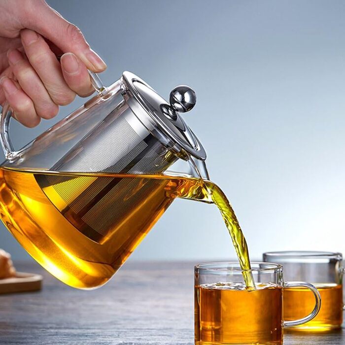 Скляний чайник з ситечком з нержавіючої сталі 750 мл TAMUME