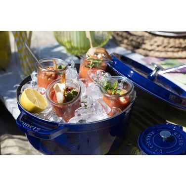 Кокот круглий 28 см, синій Staub