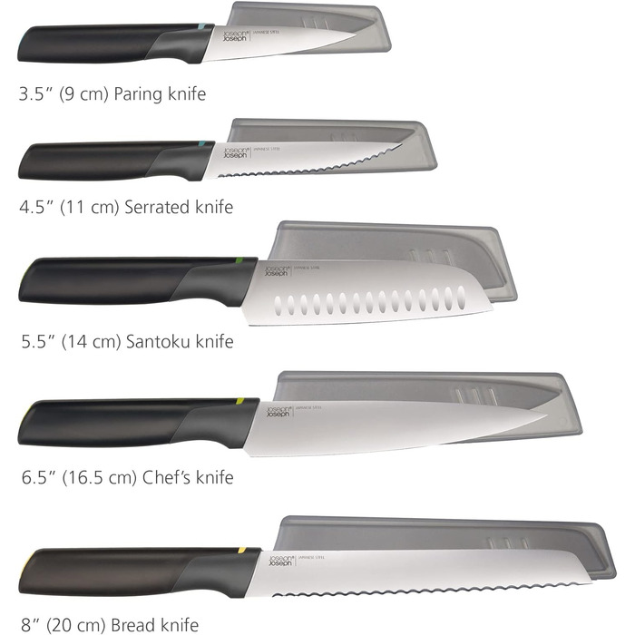Набір ножів, 5 предметів, чорний/опал Duo Elevate Joseph Joseph