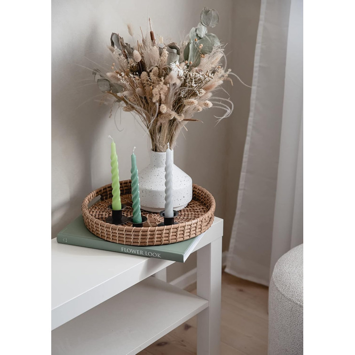 Свічки з крученим конусом, виготовлені в Італії, доступні 25 кольорів, лаковані настільні свічки, спіральні свічки з тривалим часом горіння 5 годин, декоративні свічки, 6 шт. , 2,2 x 21 см (світло-сірі)