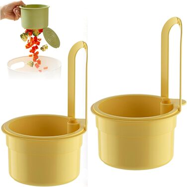 Сітчастий фільтр для раковини, фільтр для раковини, зливний кошик для раковини, органайзер для раковини, кухонне начиння, кошик для фільтра для раковини, кошик для зливу для кухні, підвісний фільтр для кухонного змішувача, (білий ) (жовтий, 2 шт.)