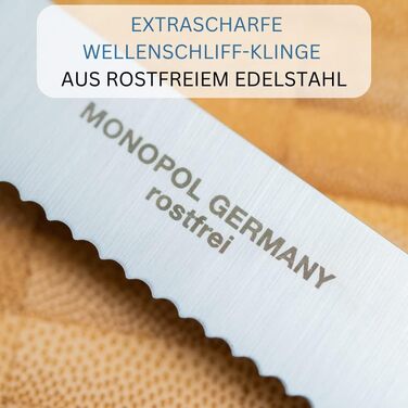 Нож для закусок/стейков, зубчатый край, длина 23 см, Monopol Edition, нержавеющая сталь/пластик, профессиональный, серебристый, 16923360 1 нож
