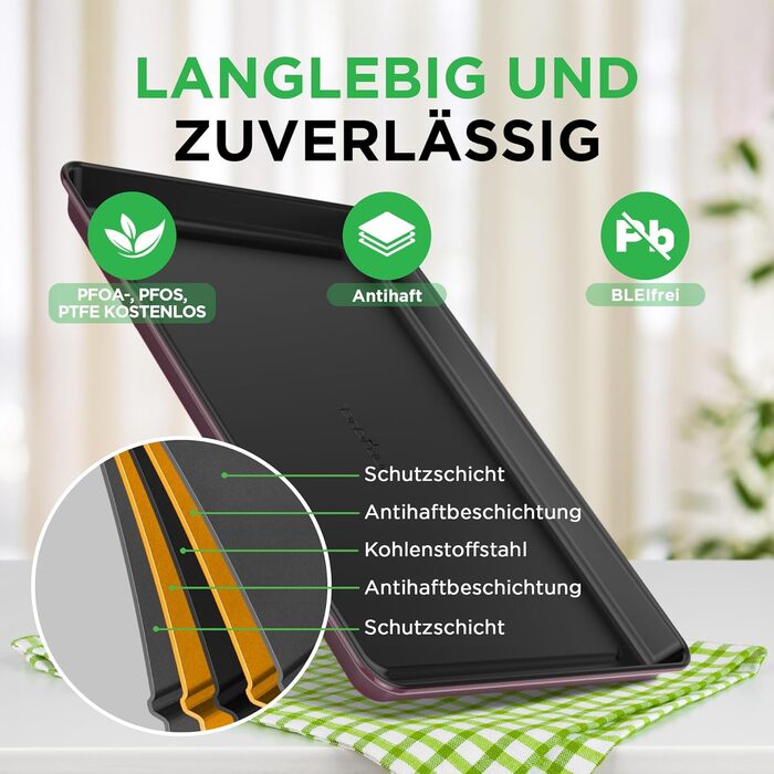 Набір форм для випікання NutriChef - Набір із 8 антипригарних форм для випікання - Без PFOA, PFOS, PTFE, придатний для використання в духовці до 232C - Кругла форма для випічки, форма для хліба, форма для мафінів та форма для дека, придатна для миття в по