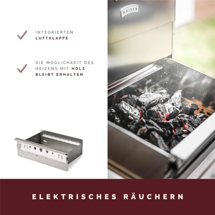 Високоякісна коптильня для копчення з нержавіючої сталі KAISER