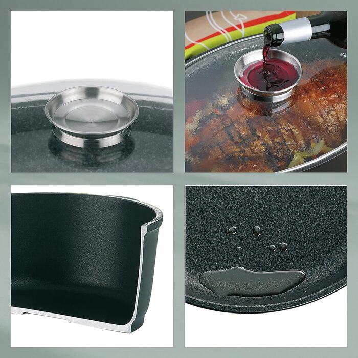 Жаровня 8 л овальна зі скляною кришкою KERROS Kela