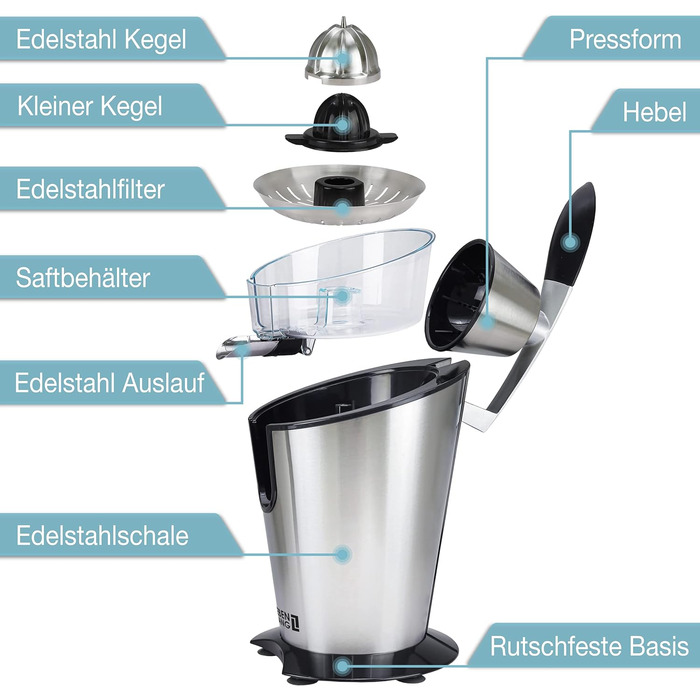 Соковижималка електрична 600 Вт для цитрусових LEBENLANG