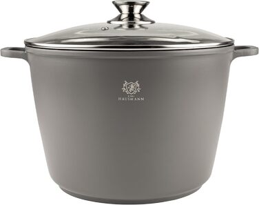 Набір посуду для індукційної плити KARL HAUSMANN, 2 предмети - 610 л - Набір посуду з покриттям - Каструлі з литого алюмінію з кришками - Каструлі з антипригарним покриттям для всіх плит, включаючи індукційні - Набір посуду - Каструля для тушкування (614 