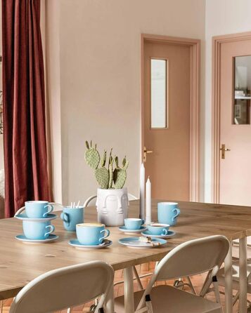 Кавовий сервіз на 6 персон, 18 предметів, блакитний Liberty Pure Colors Seltmann Weiden