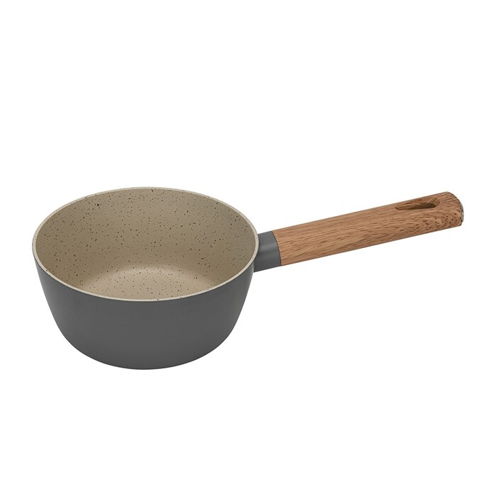 Ківш Fissman ARIA 16x7,5 см / 1,2 л зі скляною кришкою алюміній з антипригарним покриттям (14468)