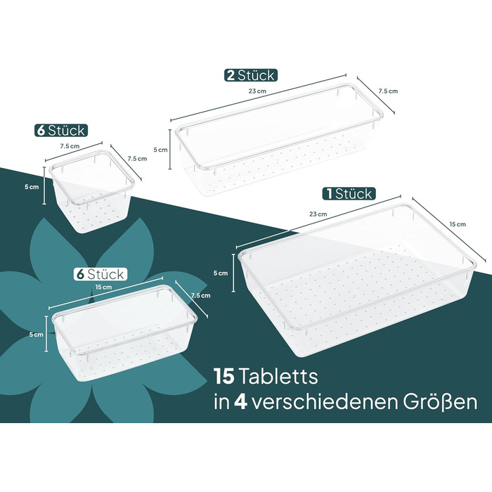 Набір органайзерів для скриньок 15 шт. uandu