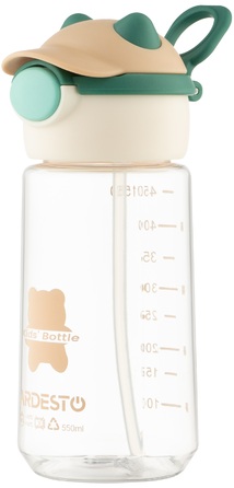 Пляшка для води Ardesto Bear 550мл, пластик, зелений