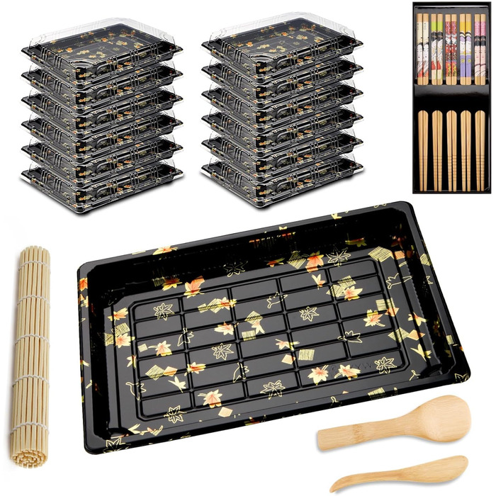 Набір для суші 20 предметів чорний Mbsomnus