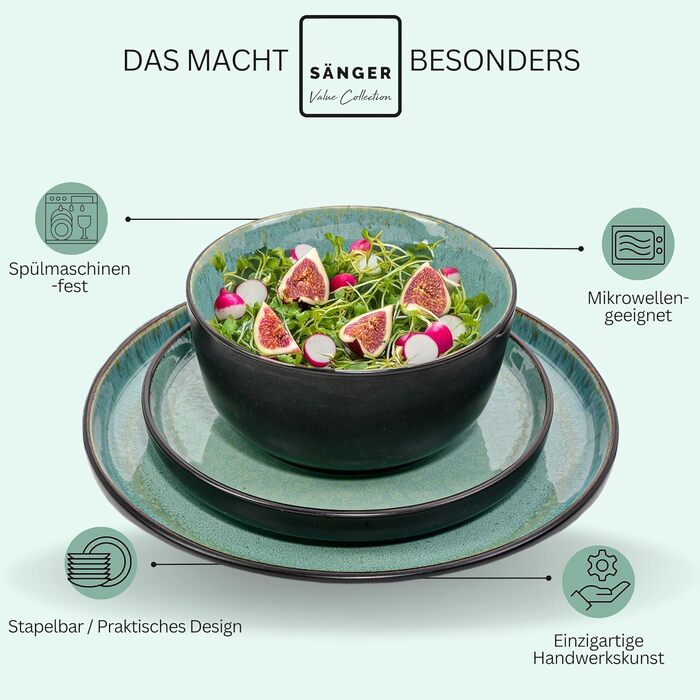 Кам&39яні миски для пасти, 6 предметів, набір мисок для пасти на 6 осіб, набір мисок, придатний для миття в посудомийній машині та мікрохвильовій печі, велика багатофункціональна миска темно-сірого кольору 750 мл VALUE COLLECTION (Фіджі, комбінований набі