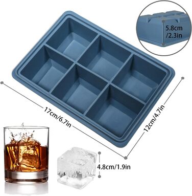 Форма для льоду 3 шт на 6 відділень синій LessMo