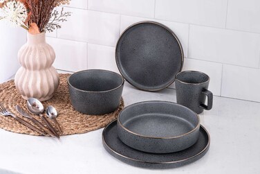 Тарілка десертна Ardesto Fasano, 19.6см, кераміка, сірий темний