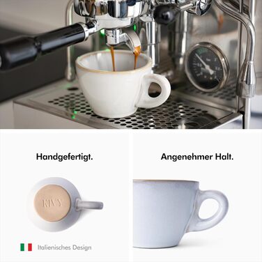 Чашки для капучино 180 мл с блюдцами, набор 4 предмета, темно-синие KIVY