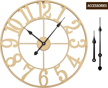 Великі круглі металеві безшумні настінні часи у вінтажному стилі 80 см HAITANG