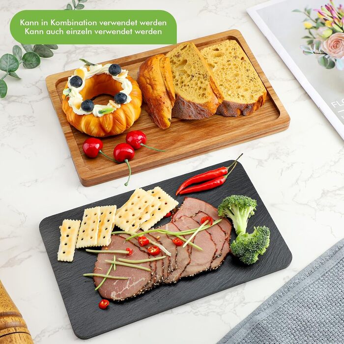 Дошка сервірувальні зі сланцевою тарілкою 28 х 20 х 1,5 см WLWNWFT