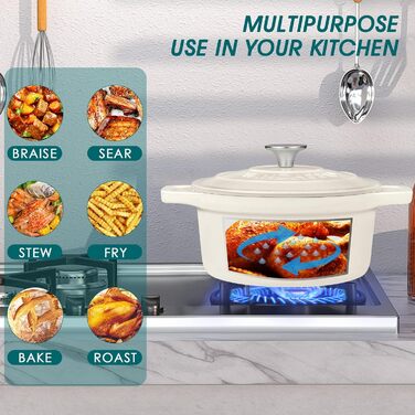 Чавунна жаровня з кришкою, емальоване покриття 5 л Ø 26 см vancasso