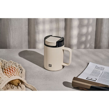 Термокружка 380 мл з ручкою, нержавіюча сталь, кремовий колір Thermo Plus Zwilling