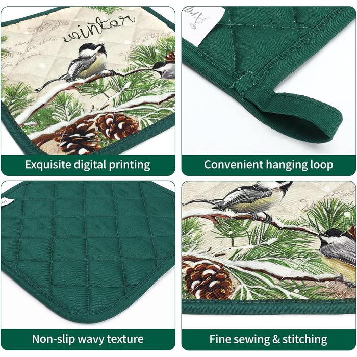 Набір з 2 кухонних рукавичок Arquiel з тримачем для каструлі Gnome Autumn Orange Checked Gnome Autumn Orange Checked Set of 2 шт., 100 бавовняні кулінарні рукавички, термостійкі кухонні рукавички для приготування їжі, осінній декор, подарунки для жінок (з