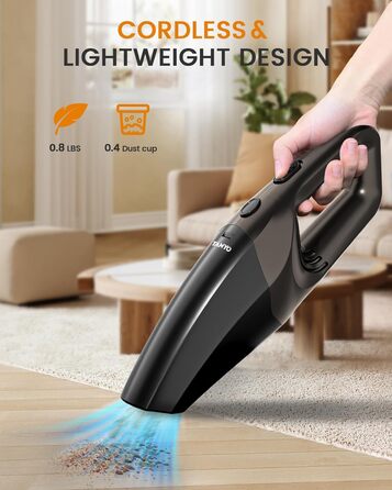 Ручний бездротовий пилосос з акумулятором 80 Вт чорно-коричневий TANYO