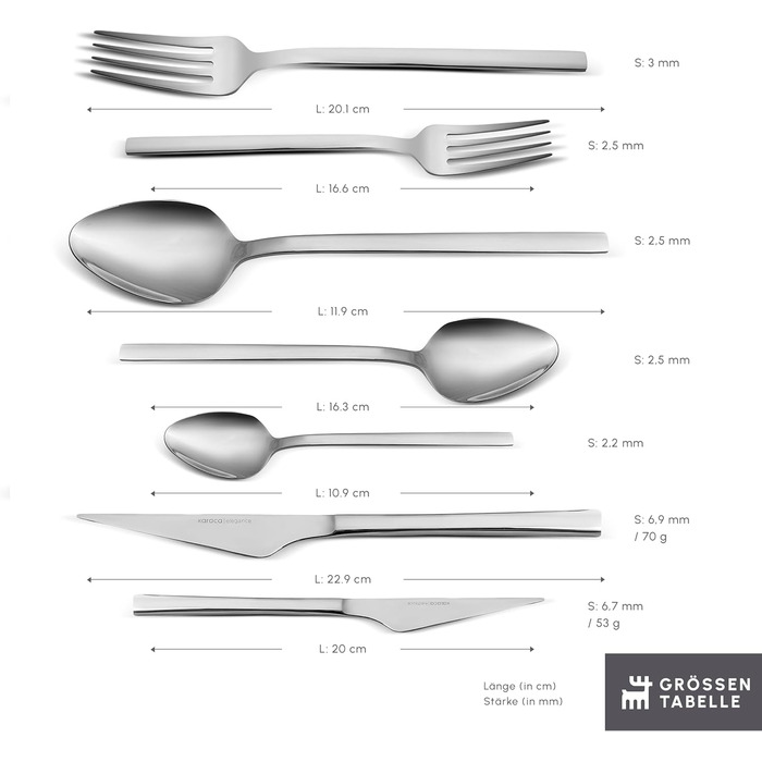 Набір столових приборів Karaca Sedir Elegance на 12 персон, 84 предмети - Високоякісні столові прибори з нержавіючої сталі 18/10